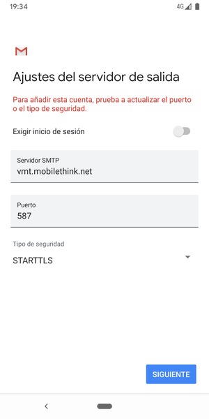 Seleccione Tipo de seguridad