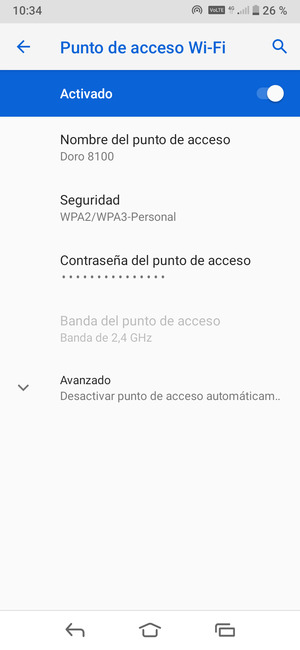 El teléfono ha sido configurado para su uso como módem