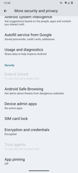 Scroll to and select SIM card lock