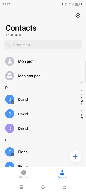 Sélectionnez le bouton Paramètres