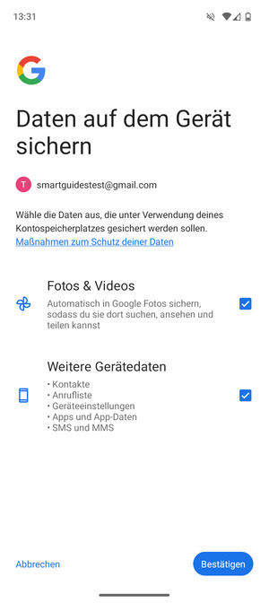 Wählen Sie Ihre gewünschte Optionen und wählen Sie Bestätigen