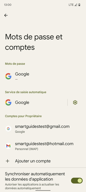 Sélectionnez votre compte Google