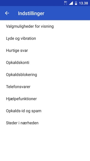 Vælg Telefonsvarer