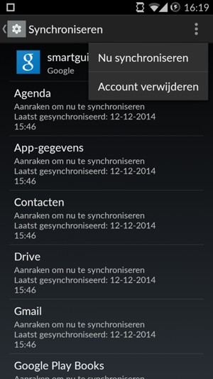 Selecteer Nu synchroniseren