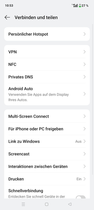 Wählen Sie Persönlicher Hotspot