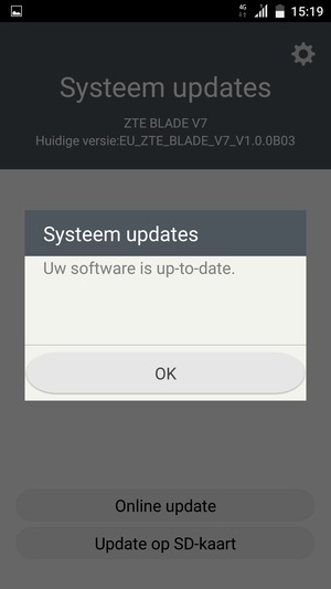 Als uw telefoon up-to-date is, selecteert u OK