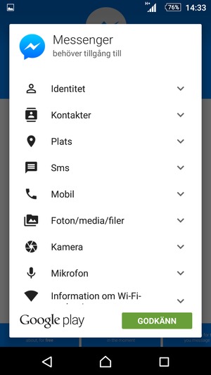 Välj GODKÄNN