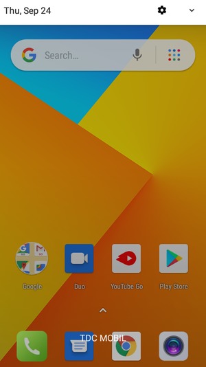 Slide down the top menu