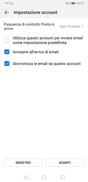 Seleziona AVANTI
