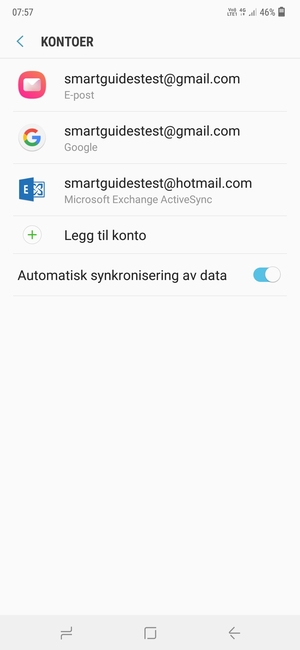 Velg din Google-konto