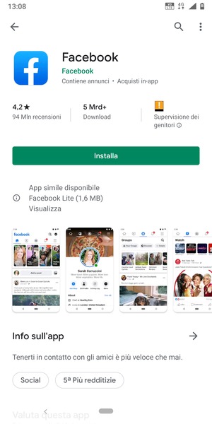 Seleziona Installa