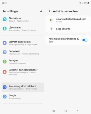 Velg din Google-konto