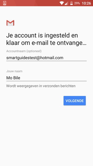 Geef uw account een naam en voer uw naam in. Selecteer VOLGENDE