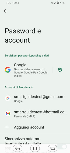 Seleziona il tuo account Google