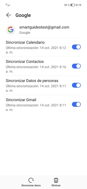 Seleccione Sincronizar ahora