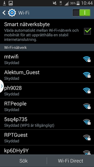 Tryck på det trådlösa nätverket som du vill ansluta till