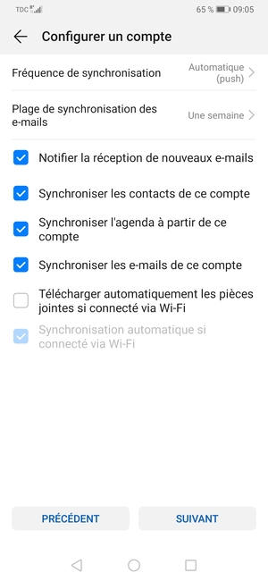 Sélectionnez SUIVANT