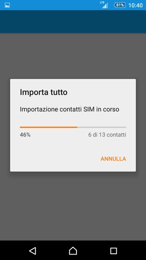 I tuoi contatti verranno salvati sul tuo account Google, e salvati sul tuo telefono la prossima volta che Google sarà sincronizzato.