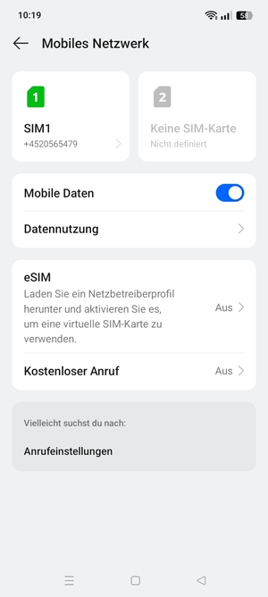 Wählen Sie eSIM