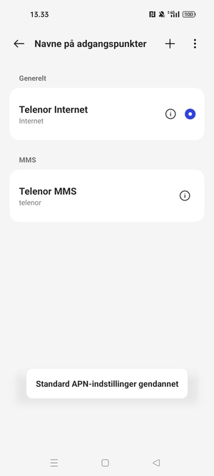 Vælg Ny APN