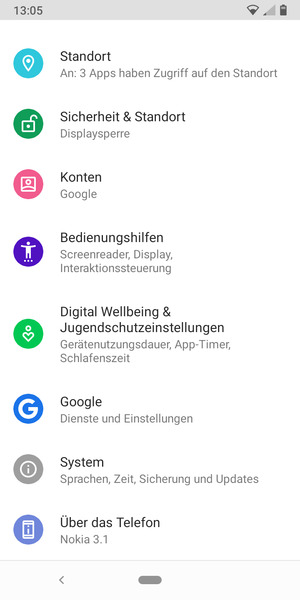 Scrollen Sie und wählen Sie System