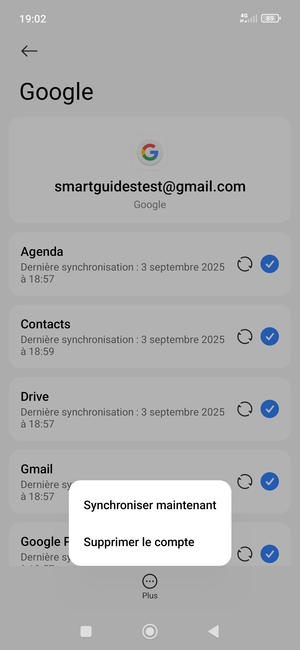 Sélectionnez Synchroniser maintenant