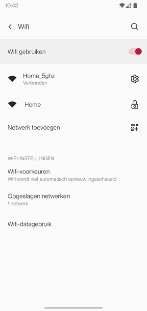 U bent nu verbonden met het WiFi-netwerk