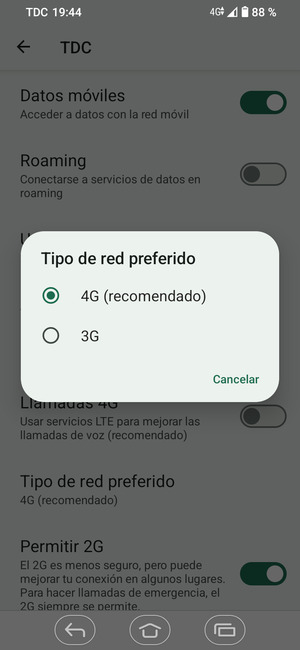 Seleccione la opción deseada