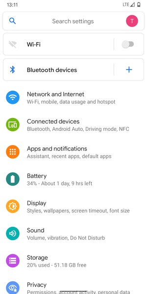 Select Network and Internet