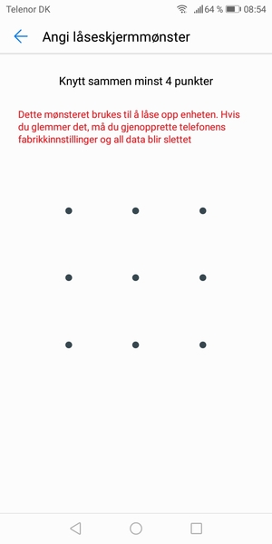 Tegn et opplåsingsmønster