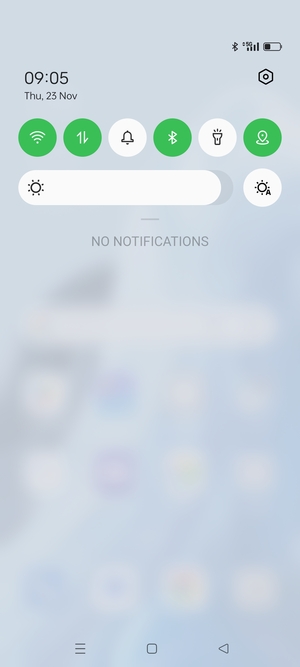 Slide down the top menu again