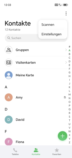 Wählen Sie Einstellungen