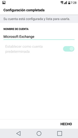 Déle a su cuenta un nombre y seleccione HECHO