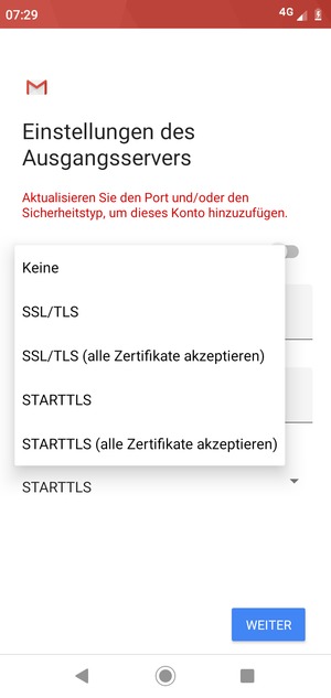 Wählen Sie Keine und WEITER