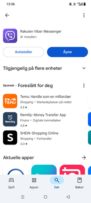 Velg Åpne