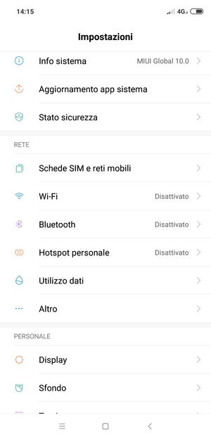 Seleziona Schede SIM e reti mobili