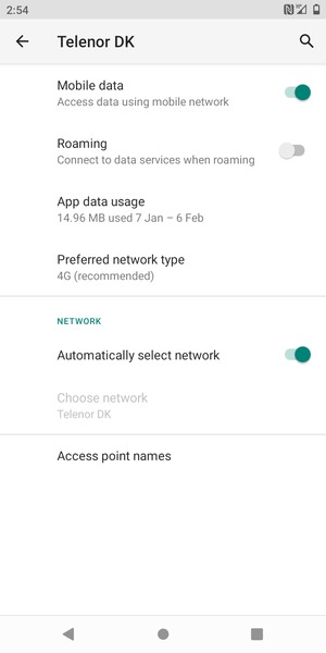 Select Access point names