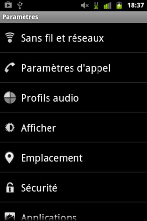 Sélectionnez Sans fil et réseaux