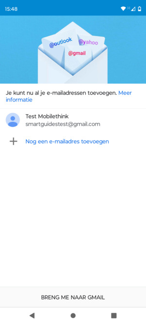 Selecteer BRENG ME NAAR GMAIL