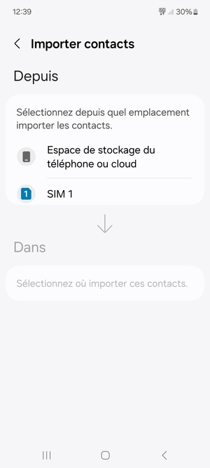 Sélectionnez SIM 1 ou SIM 2