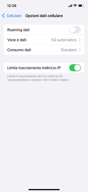 Seleziona Voce e dati