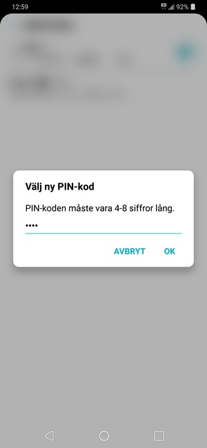 Ange din Ny SIM-kort PIN och välj OK