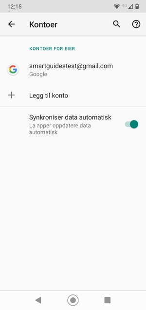Velg din Google-konto