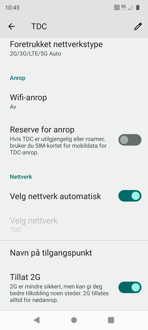 Bla til og velg Navn på tilgangspunkt