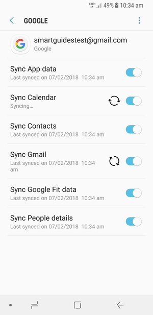 Your information will be synchronised