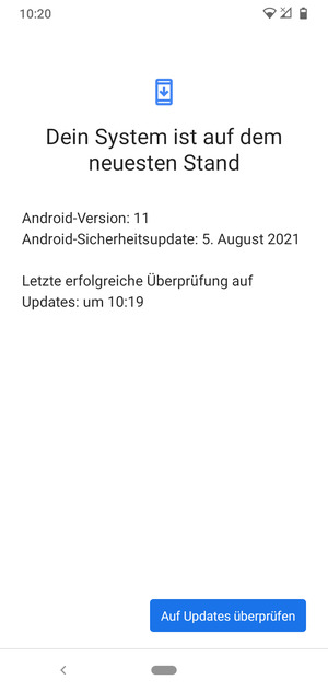 Falls Ihr Handy aktualisiert ist, wird Ihnen der folgende Bildschirm angezeigt