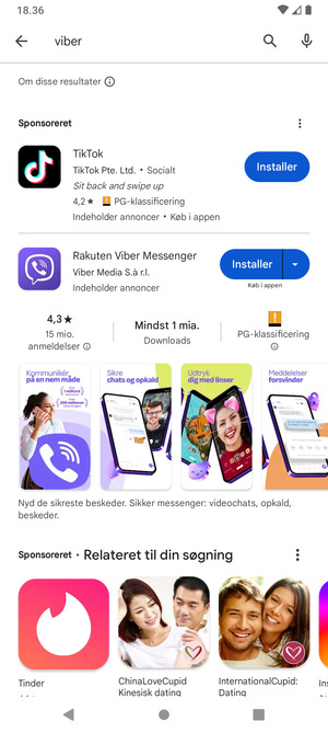 Vælg appen