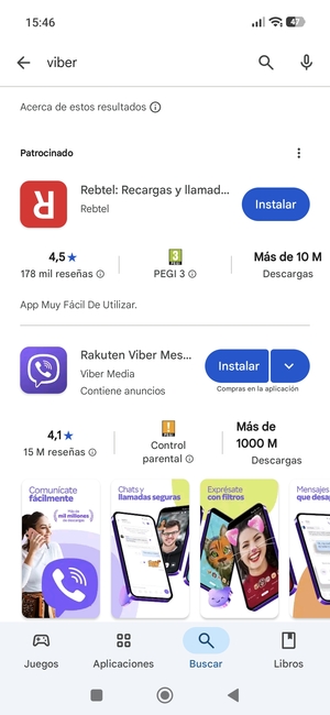 Seleccione la aplicación
