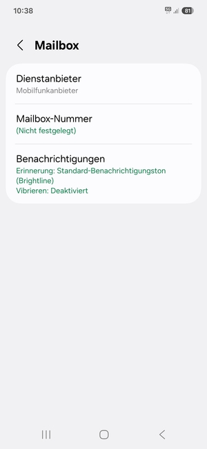 Wählen Sie Mailbox-Nummer