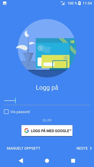 Skriv inn Gmail passord og velg NESTE